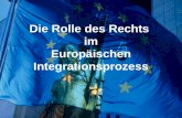 Die Rolle des Rechts im Europäischen Integrationsprozess.