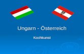 Ungarn - Österreich Kochkunst. Unterschiede der Esskulturen Ungarisch: Ungarisch: Gulasch: Gulaschsuppe mit Rindfleisch, Nockerl, Kartoffeln, Zwiebel