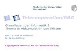 Telecooperation/RBG Technische Universität Darmstadt Copyrighted material; for TUD student use only Grundlagen der Informatik 1 Thema 8: Akkumulation von.