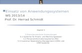 Einsatz von Anwendungssystemen, Wintersemester 2013/14 Prof. Dr. Herrad Schmidt WS 13/14 Kapitel 5 Folie 2 Finanzbuchhaltung: Komponenten: Debitorenbuchhaltung.