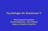 Psychologie der Emotionen V Physiologisch-kognitive Emotionstheorien. Von William James zu Stanley Schachter.