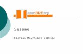 Sesame Florian Mayrhuber 0105668. Was ist Sesame Repository für RDF Open Source Unterstützung von RDF Schema Persistente Speicherung von RDF Daten OS.