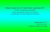 Was hast du im Sommer gemacht? (Что ты делал летом?) Урок немецкого языка в 6 классе к учебнику И.Л.Бим Deutsch Schritte2 Чиркова