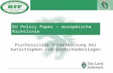 Autor EU Policy Paper – europäische Richtlinie Psychosoziale Unterstützung bei Katastrophen und Großschadenslagen.