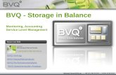 BVQ - Storage in Balance Monitoring, Accounting Service Level Management BVQ Vortrag BVQ Kapazitätsanalyse BVQ Performanceanalyse BVQ Speicherstufen Analyse.