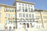 Unsere 10 Jahre Abteilung für Germanistik Philosophische Fakultät Rijeka.
