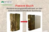 Patient Buch Restaurierungsmaßnahmen an der Universitätsbibliothek Salzburg Universitätsbibliothek.