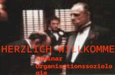 HERZLICH WILLKOMMEN Seminar Organisationssoziologie.