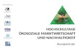 HOCHSCHULTAGE ÖKOSOZIALE MARKTWIRTSCHAFT UND NACHHALTIGKEIT Kurzportrait Eine Initiative von GERMAN ASSOCIATION.
