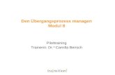Den Übergangsprozess managen Modul 8 Pilottraining Trainerin: Dr. in Camilla Bensch.