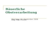 Bäuerliche Obstverarbeitung Dienstag, 16. September 2008 Mag. Karl Portele.