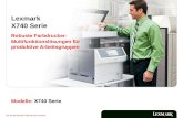 Nur für den internen Gebrauch bei Lexmark Modelle: X740 Serie Lexmark X740 Serie Robuste Farbdrucker- Multifunktionslösungen für produktive Arbeitsgruppen.