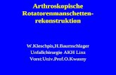 Arthroskopische Rotatorenmanschetten- rekonstruktion W.Kleschpis,H.Baumschlager Unfallchirurgie AKH Linz Vorst:Univ.Prof.O.Kwasny.