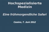 Hochspezialisierte Medizin Eine frühmorgendliche Safari Casino, 7. Juni 2012.