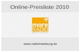 Www.radiohamburg.de Online-Preisliste 2010. more RADIO GEHÖRT ZUM ERFOLG Lieber Kunde, nutzen Sie mit radiohamburg.de ein neues Medium mit neuartigen.