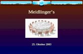 Meidlinger’s 25. Oktober 2003. Zum „Runden Tisch“ rief Meidlinger Und viele, viele kamen Es diskutierten heftig dort Die Herren und die Damen...... Seite.