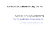 Kompetenzorientierung im RU Kompetenz-Erweiterung Partizipations-Kompetenz Lehrerkompetenzen.