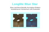 Longlite Blue Star Blau nachleuchtende Acrylglas-Platten kombinieren Sicherheit und Ästhetik! Licht einLicht aus.
