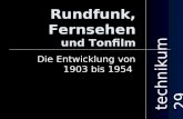 Rundfunk, Fernsehen und Tonfilm Die Entwicklung von 1903 bis 1954 technikum 29.
