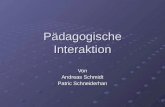 Pädagogische Interaktion Von Andreas Schmidt Patric Schneiderhan.