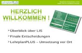 Staatliche Schulämter in der Stadt und im Landkreis Passau  Überblick über LIS  Finale Entscheidungen  LehrplanPLUS – Umsetzung vor Ort.