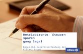 Betriebsrente- Steuern sparen gang legal Rödel OHG Generalvertretung der Allianz Group.