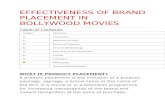 Effectiveness of Brand Placement in Bollywood Movies