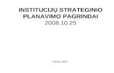 Instituciju Strateginio Planavimo Pagrindai