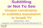 Subtitling or Not to See-English