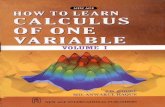 How to Learn Calculus of One Variable, Volume 1