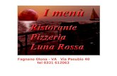 Menu Ristorante Pizzeria Luna Rossa