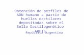 Obtención de perfiles de ADN humano a partir de huellas dactilares depositadas sobre el Sello Dactilogenético ARFIS República Argentina.