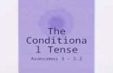 The Conditional Tense Avancemos 3 – 5.2. The Conditional Tense To say what someone would or wouldn’t do, use the conditional tense. Like the future tense,