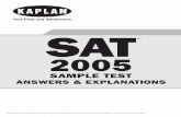 SAT 2005 Sample Test Answers And Explanations