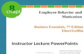 Chapter 8 Employee Behavior and Motivation