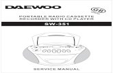 Daewoo SW-351 Portable Radio CD Cassette Sm