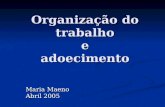Organização do trabalho e adoecimento Maria Maeno Abril 2005.