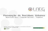 Prevenção de Resíduos Urbanos Objectivos para o Programa Nacional - Proposta Seminário "Gestão de Resíduos – Tecnologias de Valorização de Valorização.