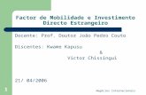 Negócios Internacionais 1 Factor de Mobilidade e Investimento Directo Estrangeiro Docente: Prof. Doutor João Pedro Couto Discentes: Kwame Kapusu & Victor.