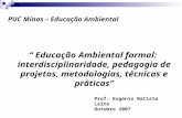 Prof. Eugenio Batista Leite Outubro 2007 Educação Ambiental formal: interdisciplinaridade, pedagogia de projetos, metodologias, técnicas e práticas PUC.
