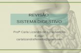 REVISÃO SISTEMA DIGESTIVO Profª Carla Lizandra de Lima Ferreira E-mail: carlalizandralferreira@gmail.com.
