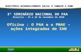 Secretaria Nacional de Segurança Alimentar e Nutricional MINISTÉRIO DESENVOLVIMENTO SOCIAL E COMBATE A FOME 3º SEMINÁRIO NACIONAL DO PAA Brasília – 24.
