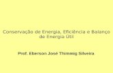 Prof. Eberson José Thimmig Silveira Conservação de Energia, Eficiência e Balanço de Energia Útil.