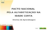 PACTO NACIONAL PELA ALFABETIZAÇÃO NA IDADE CERTA Direitos de Aprendizagem.