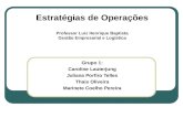 Estratégias de Operações Professor Luiz Henrique Baptista Gestão Empresarial e Logística Grupo 1: Caroline Lauterjung Juliana Porfiro Telles Thais Oliveira.
