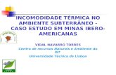INCOMODIDADE TÉRMICA NO AMBIENTE SUBTERRÂNEO - CASO ESTUDO EM MINAS IBERO- AMERICANAS VIDAL NAVARRO TORRES Centro de recursos Naturais e Ambiente do IST.