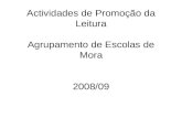 Actividades de Promoção da Leitura Agrupamento de Escolas de Mora 2008/09.