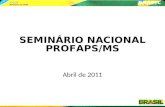 SEMINÁRIO NACIONAL PROFAPS/MS Abril de 2011. Profissionais de nível médio em saúde e soluções Primeiro contato Acolhimento Horizontalidade Longitudinalidade.