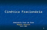 1 Cinética Fracionária Seminário Fora de Área Miguel Quartin Abril 2005.