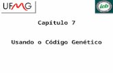 Capítulo 7 Usando o Código Genético. 7.1 - Introdução Códons – trios de nucleotídeos organizados do 5 para o 3. Correspondem à seqüência de aminoácidos.